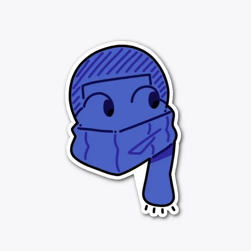 Blue Cranky Sticker